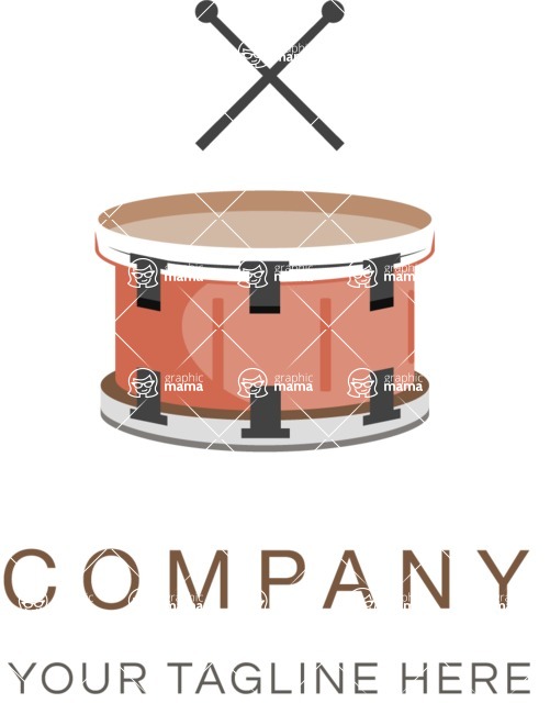 Business Logo Templates - vector graphics in a pack from GraphicMama - Music Company Logo Design with Drums